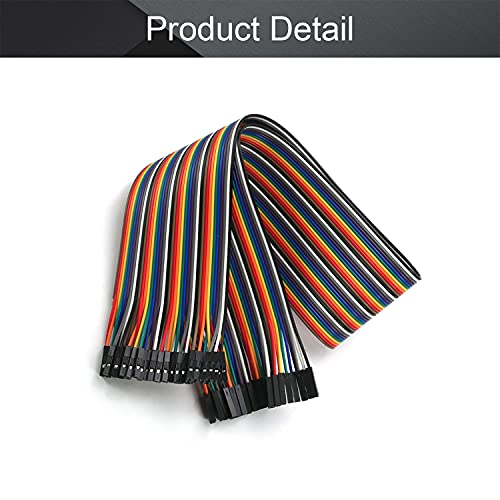 Fielect Dupont Jumper Wires Breadboard Jumper Wires Colorful Ribbon Cables 40pin 50cm Long Female to Female 2Pcs - color: M/M, size: 50cm