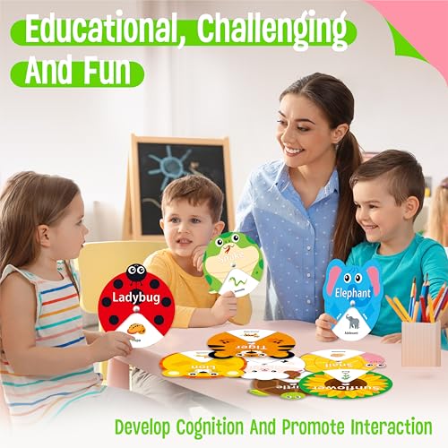 30 PCS Life Cycle Spinners, 20 Animals & 10 Plants Montessori Learning Toy for Kids, Educational Spinning Game Nature & Science Learning Activities for Toddlers