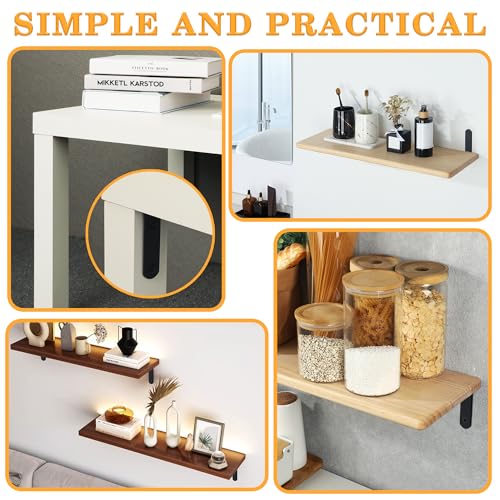 Alise Black Floating Shelf Brackets 5x3 Inch,L Brackets for Shelves,4 Pcs - color: Black, size: 5x3 Inch