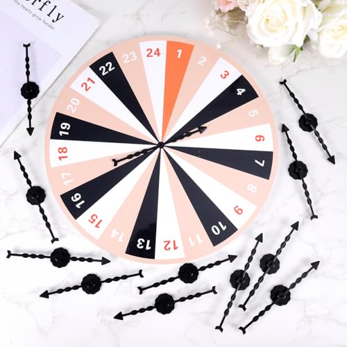 12pcs Arrow Game Spinners, 5.12in Black Plastic Spinner Game Pointer Set for Classroom Board Game Spinners for Party DIY Projects Activities