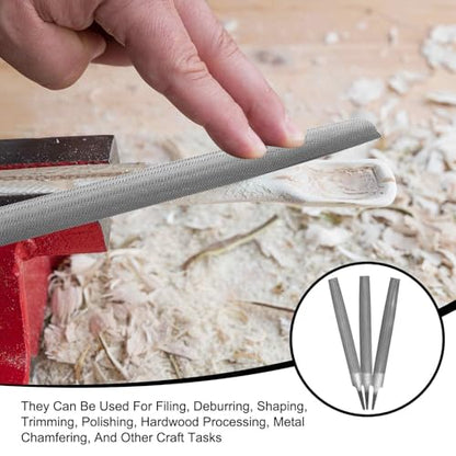 HARFINGTON 2pcs 10" Half Round Medium Cut File Double Cut Teeth Medium Metal File High Carbon Steel T12 without Handle for Metal Wood Tool Sharpener, Gray - size: 10"