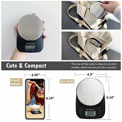 NUTRI FIT Digital Food Scale Small Kitchen Scales Weight in Grams Oz Black - color: Elegant Black