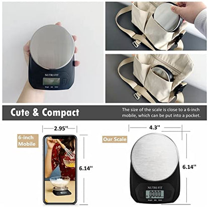 NUTRI FIT Digital Food Scale Small Kitchen Scales Weight in Grams Oz Black - color: Elegant Black