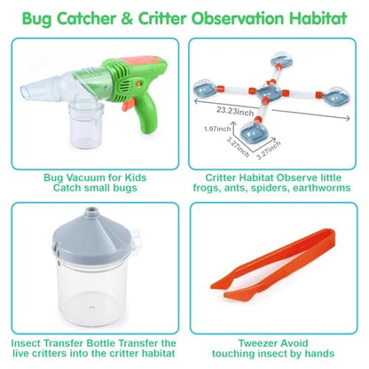 PLAY Bug Catcher Kit for Kids, Bugs Toys for Kids 3-5, Bug Vacuum Catching Kit, Critter Keeper Habitat, Insect Collection Terrarium, Summer Outside Toys for Toddlers 1-3 4 5 6 7 8+ Boys Gift