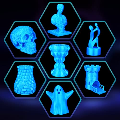 PLA+ 3D Printer Filament Luminous Blue, 1.75mm No Tangle, Net Weight 2.2lbs Spool (1kg, PLA Pro Plus, Blue with Glow in The Dark Effect - color: Pla 1kg-blue With Luminous Effect
