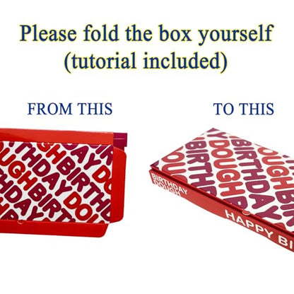 2 Pack Birthday Dough Gift Box – Funny Donut-Themed Money Holder for Cash, Gift Cards, Scratch-Offs – Gag Birthday Box for Teens, Men, Women – Foldable Treat Style - color: 2 Pack Dough
