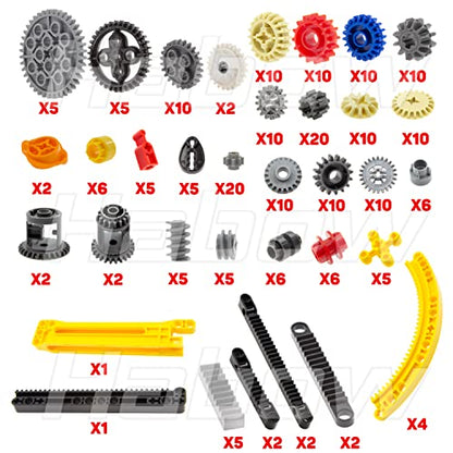 Habow 233pcs Technic Gears Kit, Assorted Gear Set for MOC Technic Building