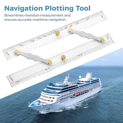 Parallel Ruler with Clear Markings, 12 in Navigation Plotting Tool