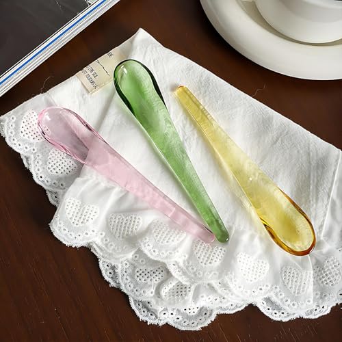 Colorful Coffee Stirring Spoons 4.8 Inch Reusable Cute Spoons Mixing Iced Tea for Ice Cream Sundae Latte Chocolate Cocktail for Tea SugarHome Bar Party (Green) - color: Green