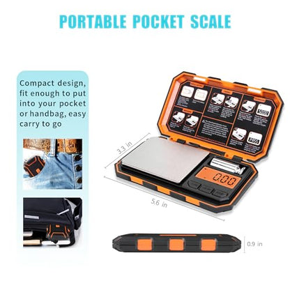 Fuzion Digital Pocket Scale, 500g x 0.01g Gram Scale, High Precision - color: Orange, size: 500/0.01g
