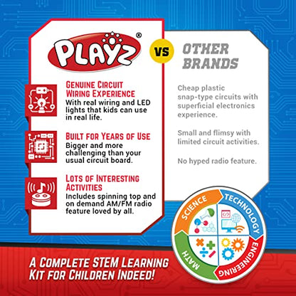Playz Electronic Circuit Board Kit with Playz Advanced Electronic Circuit Board STEM Kits for Kids