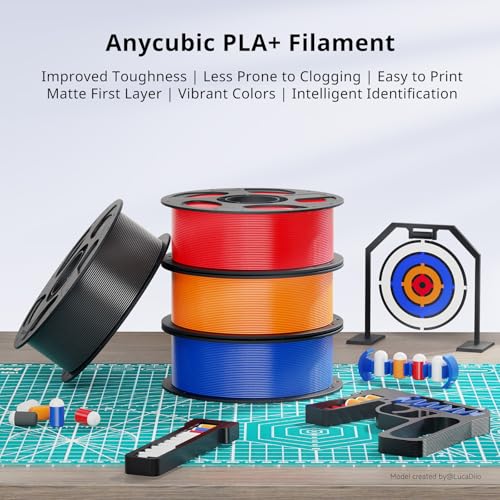 ANYCUBIC PLA Plus (PLA+), 3D Printer Filament 1.75mm Bundle, High Toughness, Dimensional Accuracy +/- 0.02mm, Print with Most FDM 3D Printers, 10 Pack 1KG Reusable Spool Black - color: 10kg Pla+ Black