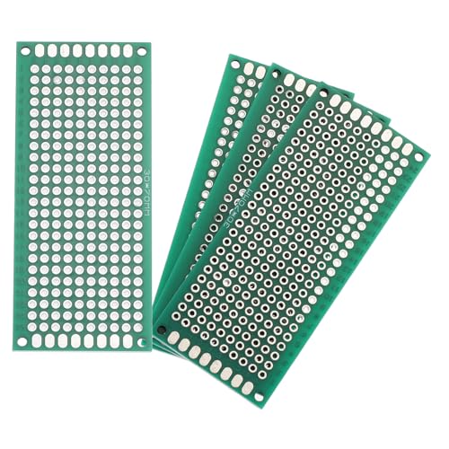 MECCANIXITY 4Pcs Breadboard Solderable 70mm x 30mm Green Circuit PCB Board Double Sided Tin-Plated PCB Prototype Board for Electronics Prototyping, DIY Circuits Projects - color: Green, size: 70mm x 30mm
