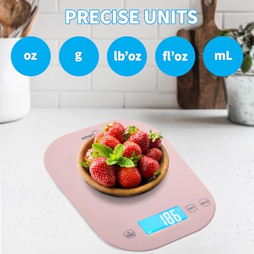 Food Scale, 11lb Pink Compact Digital Kitchen Scale with Tare Function - color: Pink