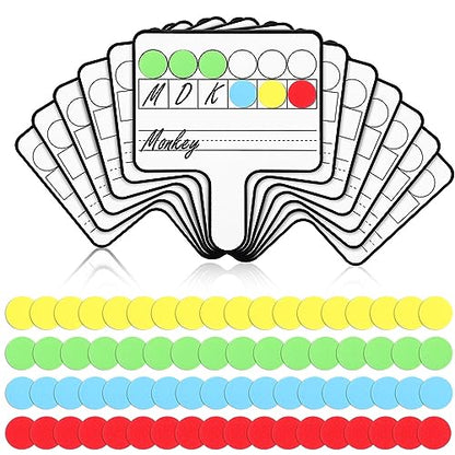 Seajan 12 Pcs Magnetic Answer Board Dry Erase Double Side Handheld, Classic - color: Classic Color