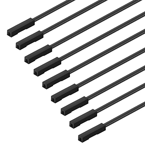 GELRHONR 10Pcs Wire 2 Pins Single Female to Dual Male Jumper for PC Motherboard Power Light-Emitting Diode Computer Case Switch Power Reset Buttons(Female to Dual Male Black) - color: Female to Dual Male Black