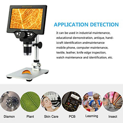 Koolertron 7" LCD Digital Microscope, 1080P USB Camera - size: 7 inch (LCD and 8 LED Lights)