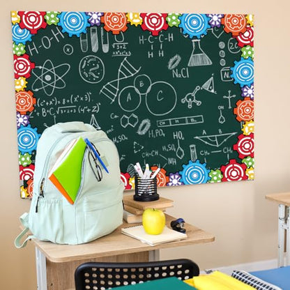 Outus 68 ft Gears Bulletin Board Borders, Engineering Science Trim - size: 2.99 Inches, style: Gear Shape