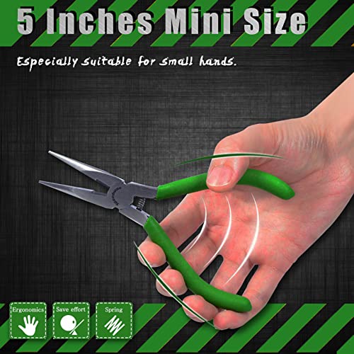 SPEEDWOX 5 Inch Long Nose Pliers with Cutter and Chain Nose Pliers for Jewelry Making - style: Long Nose Pliers Smooth Jaw