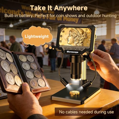 4.3" LCD Digital Coin Microscope with 2 Side Lights