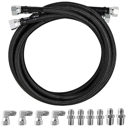 Mupera 6AN 52" Braided Transmission Cooler Lines - Leak-Proof Nylon - color: Black, size: 52 inch