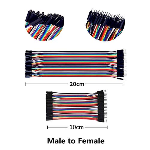 240pcs Solderless Breadboard Jumper Wires - Male, Female & Male to Female, 3x10cm & 3x20cm for Arduino