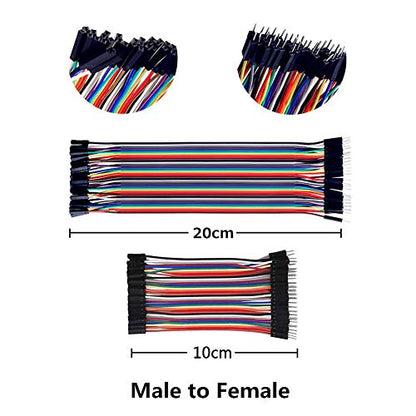 240pcs Solderless Breadboard Jumper Wires - Male, Female & Male to Female, 3x10cm & 3x20cm for Arduino