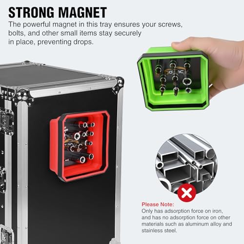 GOOACC 4Pcs Square Collapsible Magnetic Trays Set Red Orange Blue Green - color: Red/Orange/Blue/Green