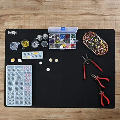 Foepoge 27.9”x20” Extra Large Silicone Sheet for Crafts Resin, Nonstick - color: Black, size: 27.9" x 20"