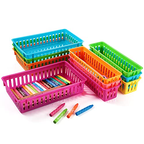 Patelai 10 Pcs Plastic Colorful Classroom Pencil Baskets