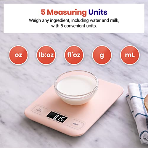 Etekcity Food Kitchen Scale, Digital Grams and Ounces, Medium - color: Pink