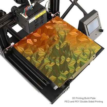 BORDSTRACT Double-Sided Build Plate, PEO Chameleon + PEY Spray Texture Spring Steel 235x235mm Without Soft Magnetic Base, Hot Bed Platform for S1/K1 3D Printer - style: PEO chameleon + PEY starry sky 235*235mm