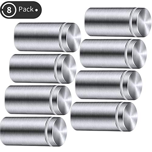 Pelopy 8 Pcs Sign Standoff Screw Wall Mounts, 1 X 2 Inch,Silver - color: Silver, size: 1 x 2 Inch