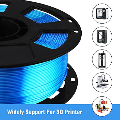 BBLIFE Silk PLA Filament, Sapphire Blue 1.75mm PLA 3D Printer Filament - color: Blue