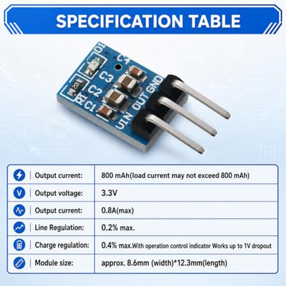 20-Pack AMS1117-3.3 Voltage Regulator, 3.3V, 800mA