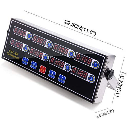 Commercial 8 Channel Kitchen Timer Digital Restaurant Timers Professional Loud Alarm Cooking Reminder