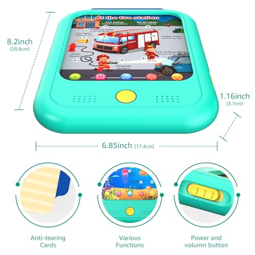 Qiaojoy Kids Learning Tablet Educational Learning Pad for Toddlers 2-5 - color: Green