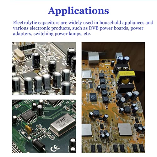 Capacitor Kit, 500Pcs 24 Values Aluminum Electrolytic Capacitor Kit, Range 0.1uF - 1000uF 10V - 50V Assortment Kit for Electronic Repairs on Circuit Boards