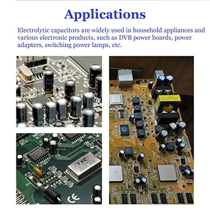 Capacitor Kit, 500Pcs 24 Values Aluminum Electrolytic Capacitor Kit, Range 0.1uF - 1000uF 10V - 50V Assortment Kit for Electronic Repairs on Circuit Boards