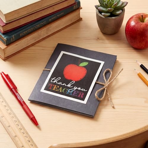 ReliThick Teacher Appreciation Gift Card Holder 5 Slots, 4.3 x 3.5 Inch Thank You Teacher Gift Card Booklet Sleeves Postcard Money Booklet Holder for Appreciation (Chalkboard Style) - style: Chalkboard Style