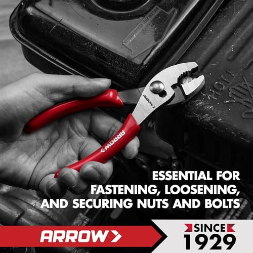 ARROW 6" Slip Joint Pliers, Small Pliers with Thick Dip-Grip Handle, High Carbon Steel, Strong Grip Jaws, Pliers Tool for Gripping, Loosening Nuts and Bolts, Cutting Steel Wire (Pack of 2) - size: 6 Inch (Pack of 2)