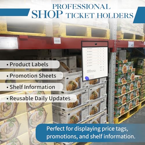 Binditek Job Ticket Holders, 12 Pack 12mil PET Dry Erase Pockets, 9x12 Inch - size: 12 Pack, style: Black