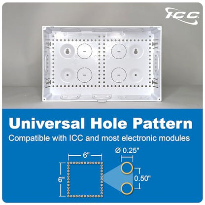 ICC 9-Inch Structured Wiring Media Enclosure with Cover, White, 1-Pack - color: Enclosure, size: 9-inch