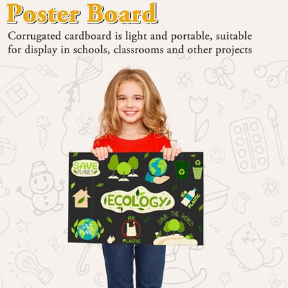 AKONEGE 3PCS Black Trifold Poster Board 21"x14" for Display & Presentation - color: Black, size: Small-21 X 14 inches