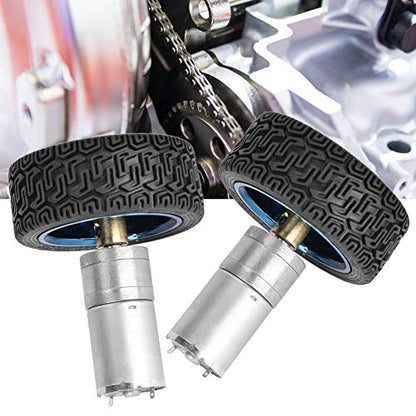 Encoder Gear Motor 65mm Wheel Kit, DC 6V 280RPM 25GA370 DC Gear Motor 4mm Shaft with Mounting Bracket for Smart Car Robot DIY (2 Sets)