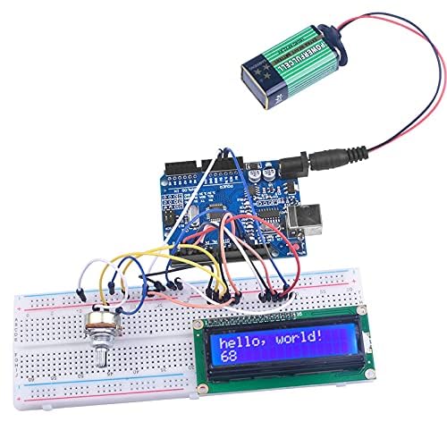 Kuman Arduino-Compatible R3 Board Starter Kit with Sensors, Breadboard, Jumper Wires, Motors, LCD, Tutorial for Beginners to Learn Robotics Coding and Electronics Projects