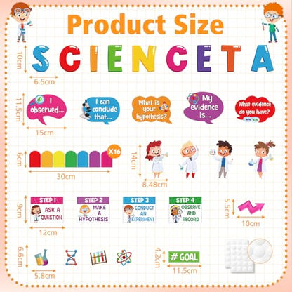 Pajean 93 Pcs Science Talk Bulletin Board Set Science Posters - style: Science Talk