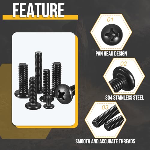 DTGN #6-32x3/4 Pan Head Machine Screw W/Screwdriver Bit 304 50pcs - size: #6-32x3/4"