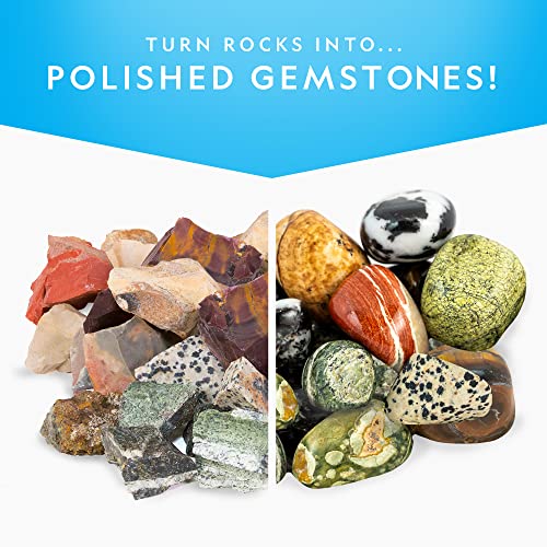 NATIONAL GEOGRAPHIC Rock Tumbler Refill Kit - 1 Lb. Jasper Rocks for Tumbling - 8 Varieties including Mookaite and Kabamba - Rock Tumbler Supplies include Rock Tumbler Grit and Jewelry Accessories - style: Jasper Mix
