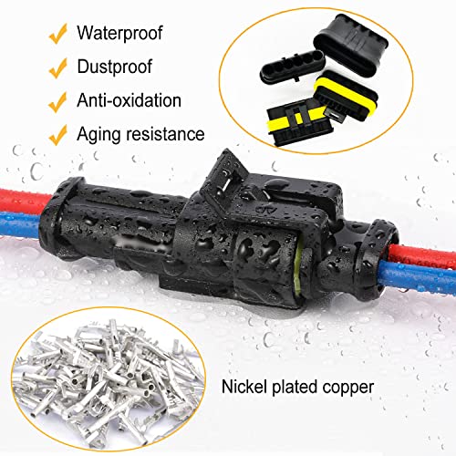 20 Kit 2 Pin Connector Automotive Waterproof 2 Wire Connector with Crimper - color: 2pin/20kit With Crimper